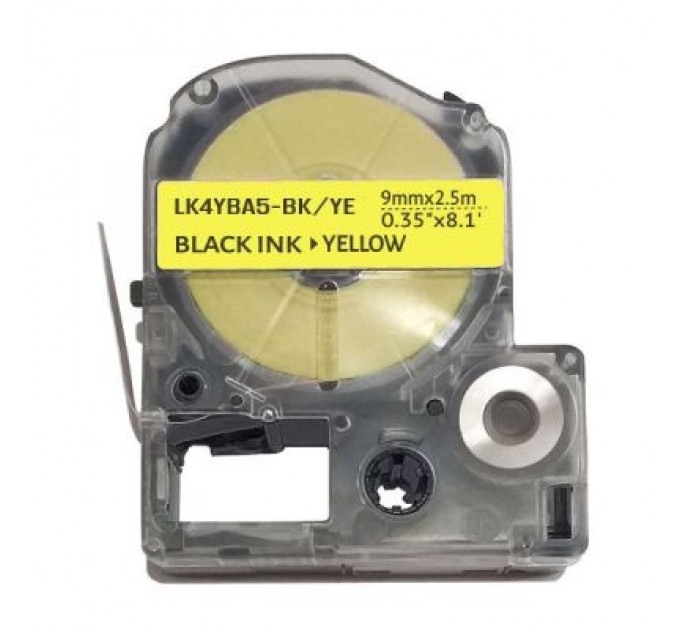 UKRMARK Стрічка для принтера етикеток UKRMARK E-LC3YBP-BK/YE, сумісна з Epson LC-3YBP, 12 мм х 8 м. Black on Yellow ( LC3YBP) (900370)