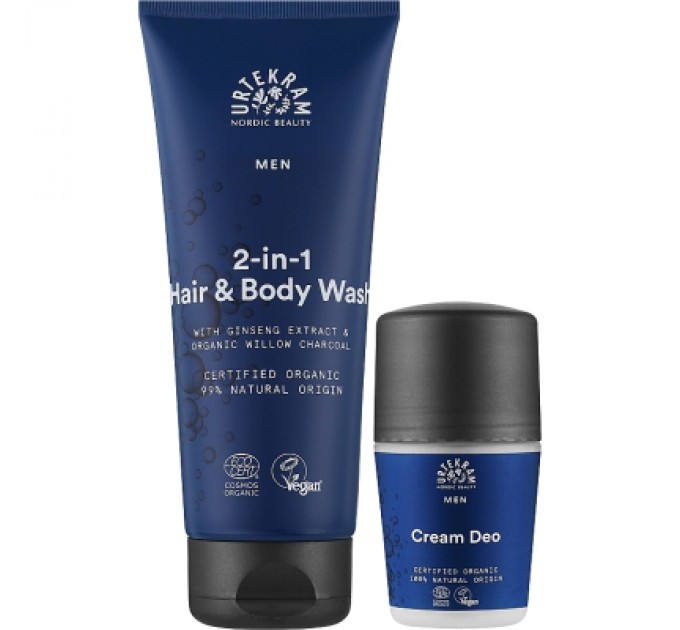 Urtekram Набір косметики Urtekram Органічний чоловічий Засіб для миття голови і тіла 200 мл + Роликовий дезодорант 50 мл (5701058013954)