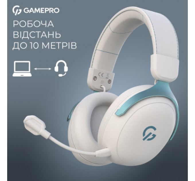 GamePro Навушники GamePro Asgard Freya Pro Wireless White/Blue (HSW201WB)