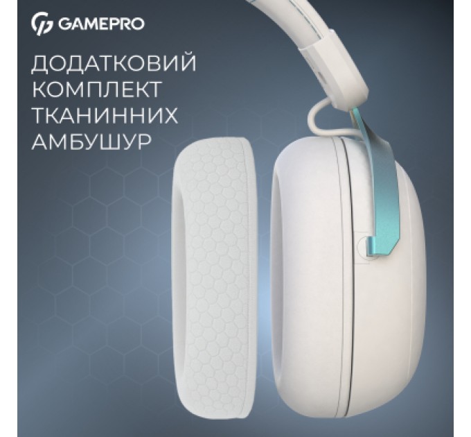 GamePro Навушники GamePro Asgard Freya Pro Wireless White/Blue (HSW201WB)