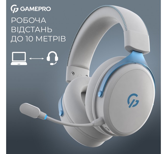 GamePro Навушники GamePro Asgard Skadi Wireless White/Blue (HSW191WB)