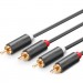 Ugreen Кабель мультимедійний 2xRCA M to 2xRCA M 2.0m AV104 black Ugreen (10518)