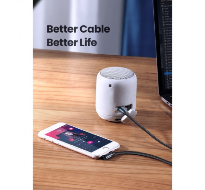 Ugreen Кабель мультимедійний 3.5mm M to 3.5mm M 1.0m 90° corner AV112 blue Ugreen (60179)