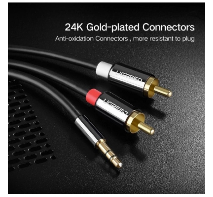 Ugreen Кабель мультимедійний 3.5mm M to 2xRCA M 1.0m AV116 black Ugreen (10749)