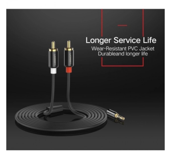 Ugreen Кабель мультимедійний 3.5mm M to 2xRCA M 1.0m AV116 black Ugreen (10749)