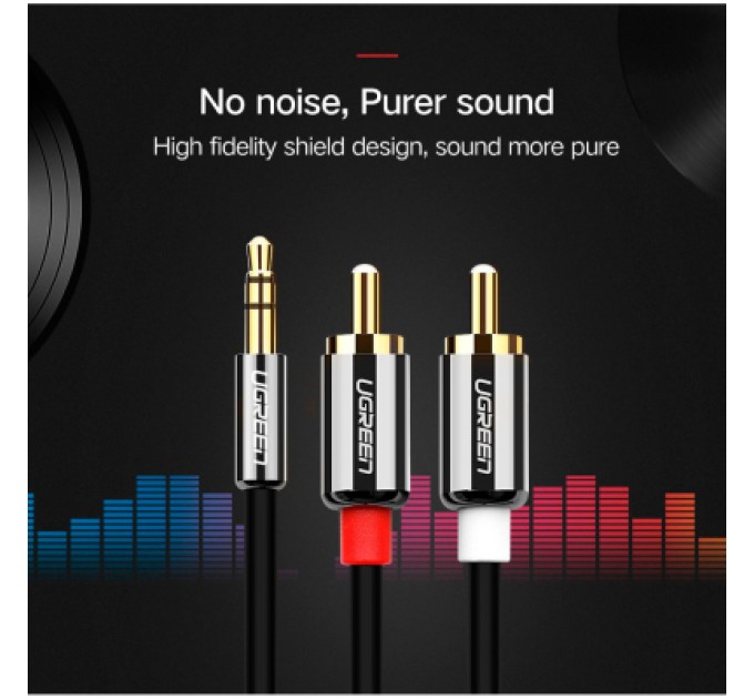 Ugreen Кабель мультимедійний 3.5mm M to 2xRCA M 3.0m AV116 black Ugreen (10590)