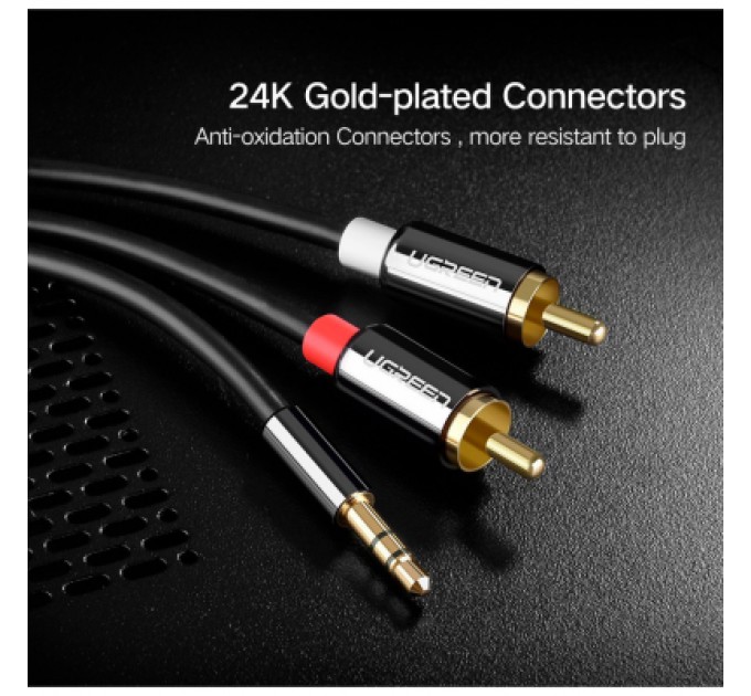 Ugreen Кабель мультимедійний 3.5mm M to 2xRCA M 3.0m AV116 black Ugreen (10590)