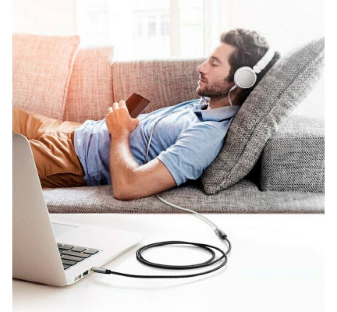 Ugreen Кабель мультимедійний 3.5mm M to 3.5mm F 1.5m AV118 gray Ugreen (10593)