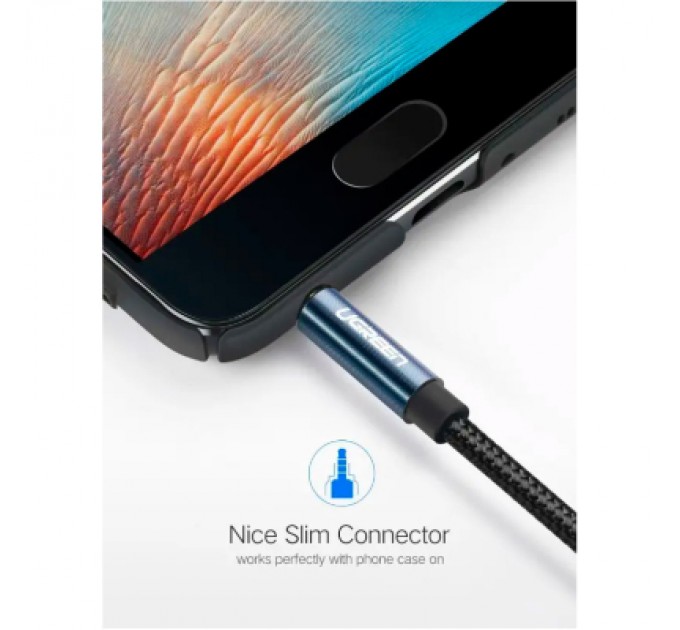 Ugreen Кабель мультимедійний 3.5mm M to 3.5mm F 1.0m AV118 blue Ugreen (40673)