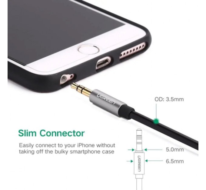 Ugreen Кабель мультимедійний 3.5mm M to 3.5mm M 1.5m AV119 black Ugreen (10734)