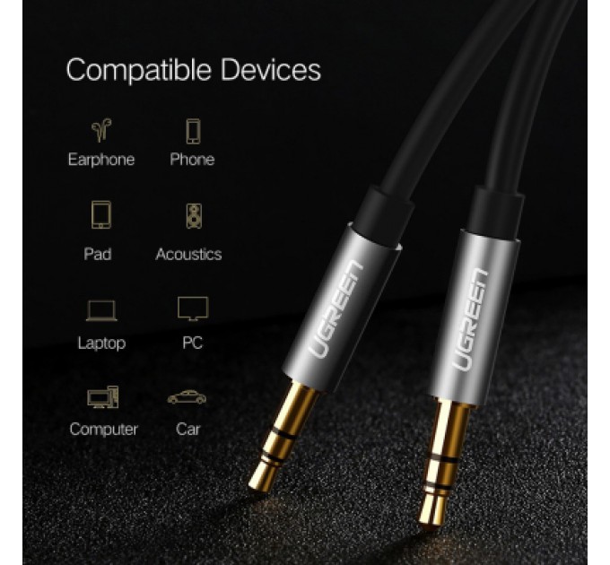 Ugreen Кабель мультимедійний 3.5mm M to 3.5mm M 3.0m AV119 black Ugreen (10736)