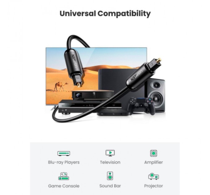 Ugreen Кабель мультимедійний Optical Toslink 1.5m AV122 black Ugreen (70891)