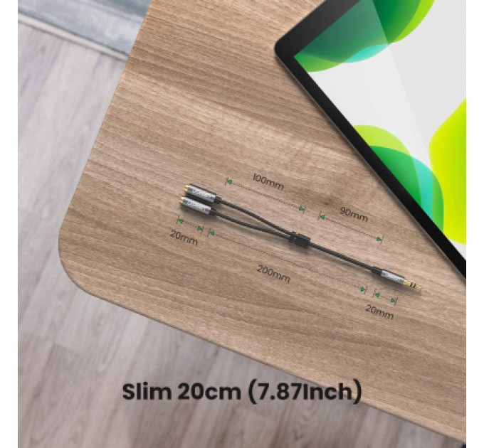 Ugreen Кабель мультимедійний 3.5mm M to 2x3.5mm F 0.2m AV123 black Ugreen (10532)