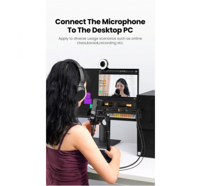 Ugreen Кабель мультимедійний 3.5mm M to XLR F 1.0m AV182 black Ugreen (20763)