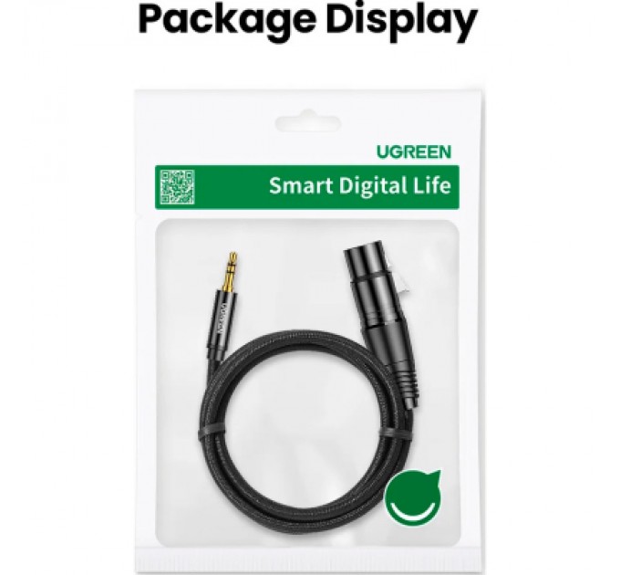 Ugreen Кабель мультимедійний 3.5mm M to XLR F 2.0m AV182 black Ugreen (20244)