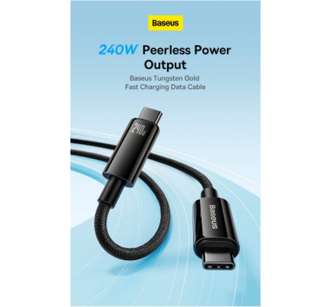 Baseus Дата кабель USB-C to USB-C 1.0m 240W Black Baseus (CAWJ040001)