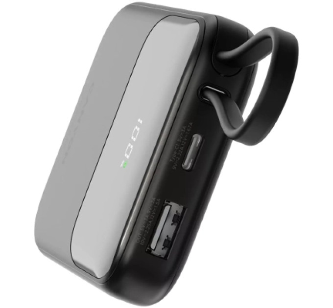 Canyon Батарея універсальна Canyon 10000mAh OnPower 101 PD/22.5W built-in cable Black (CNS-CPB101BK)