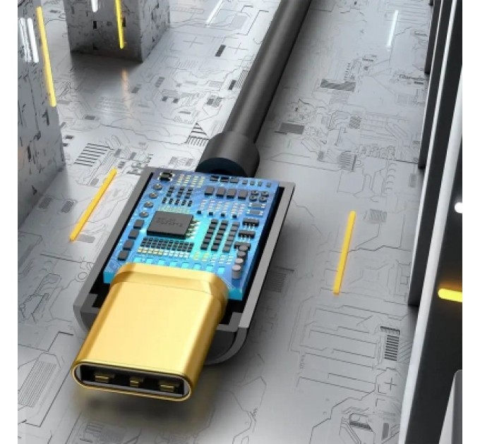 Baseus Перехідник USB-C M to 3.5mm F 0.1m black Baseus (CATL54-01)