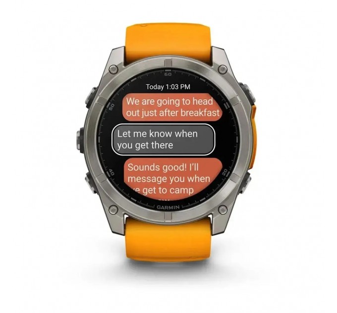 Garmin Смарт-годинник Garmin Fenix 8 47mm AMOLED Sapphire Graphite DLC Titanium with Spark Orange Silicone (010-02904-19)