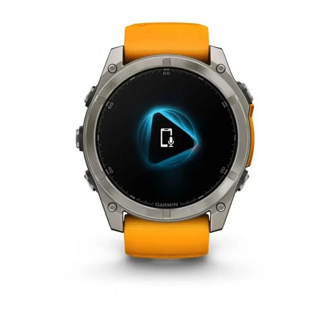 Garmin Смарт-годинник Garmin Fenix 8 47mm AMOLED Sapphire Graphite DLC Titanium with Spark Orange Silicone (010-02904-19)