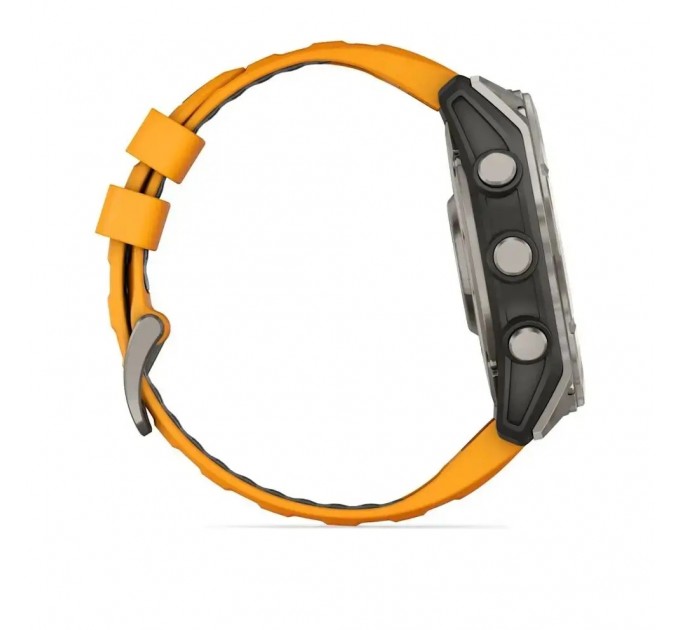 Garmin Смарт-годинник Garmin Fenix 8 47mm AMOLED Sapphire Graphite DLC Titanium with Spark Orange Silicone (010-02904-19)