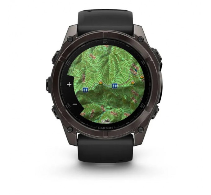 Garmin Смарт-годинник Garmin Fenix 8 51mm AMOLED Sapphire Carbon Gray DLC Titanium with Black Silicone (010-02905-63)