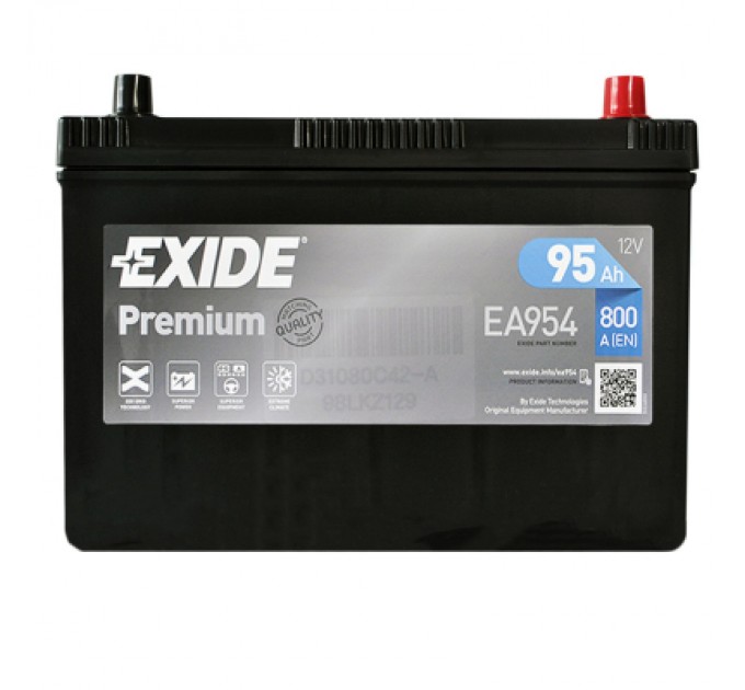 EXIDE Акумулятор автомобільний EXIDE PREMIUM 95A (EA954)