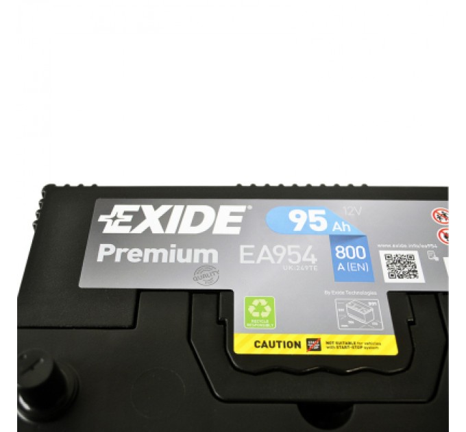 EXIDE Акумулятор автомобільний EXIDE PREMIUM 95A (EA954)