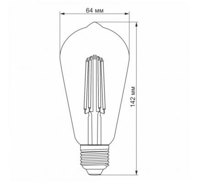 Videx Лампочка Videx Filament ST64FD 6W E27 4100K 220V (VL-ST64FD-06274)