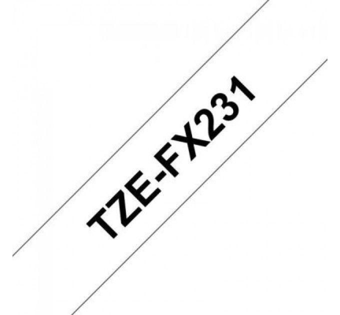 UKRMARK Стрічка для принтера етикеток UKRMARK сумісна з TZEFX231. гнучка, 12мм х 8м. black on white (TZeFX231) (900407)