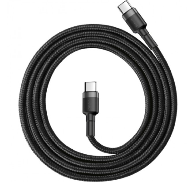 Baseus Дата кабель USB-C to USB-C 1.0m 3A 60W Cafule Black Baseus (CATKLF-GG1)