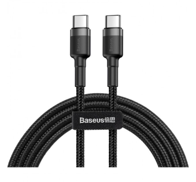 Baseus Дата кабель USB-C to USB-C 1.0m 3A 60W Cafule Black Baseus (CATKLF-GG1)