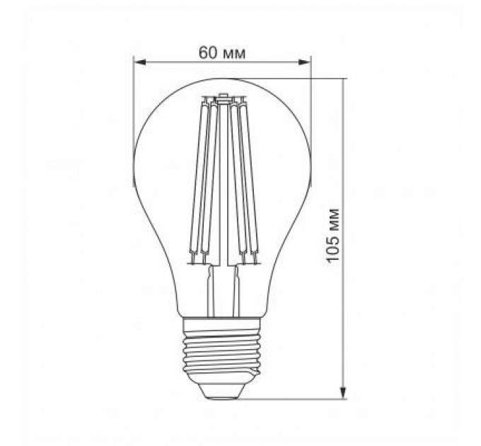 Videx Лампочка Videx Filament A60FA 10W E27 2200K 220V (VL-A60FA-10272)