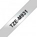 UKRMARK Стрічка для принтера етикеток UKRMARK B-TM931P, 12мм х 8м, black on matte silver, совместимая с TZeM931, ламинированная (900500)