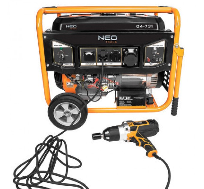 Neo Tools Генератор Neo Tools 230V, 1 фаза, 6/6.5kW, електростарт, AVR (04-731)