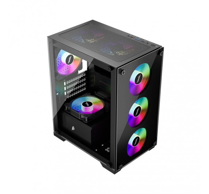 1stPlayer Корпус 1stPlayer X2-M-BK-4F1 Black без БЖ