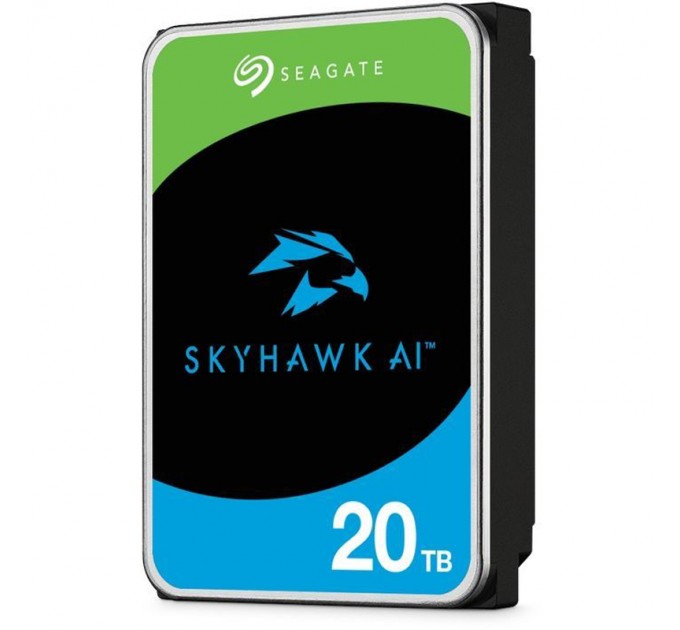 Seagate Накопичувач HDD SATA 20.0TB Seagate SkyHawk AI Surveillance 7200rpm 512MB (ST20000VE004)
