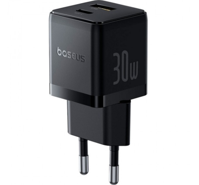 Baseus Зарядний пристрій Baseus 1xUSB-C 30W + 1xUSB + cable USB-C to USB-C 60W 1.0m (P1011160A113-01)