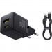 Baseus Зарядний пристрій Baseus 1xUSB-C 30W + 1xUSB + cable USB-C to USB-C 60W 1.0m (P1011160A113-01)