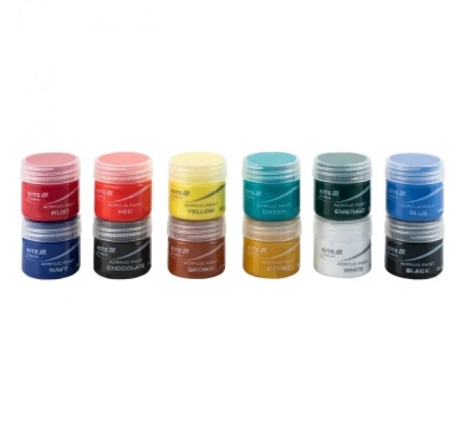 Kite Акрилові фарби Kite Creative 12 кольорів, 20 мл (K-275)