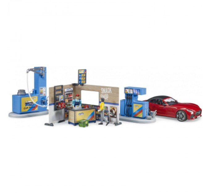 Bruder Ігровий набір Bruder АЗС з автомийкою, автомобілем та фігурками (62111)