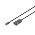 Digitus Дата кабель USB-С Male to USB-A Female 5.0m USB3.2 Gen1 Active 5G Digitus (DA-73110)
