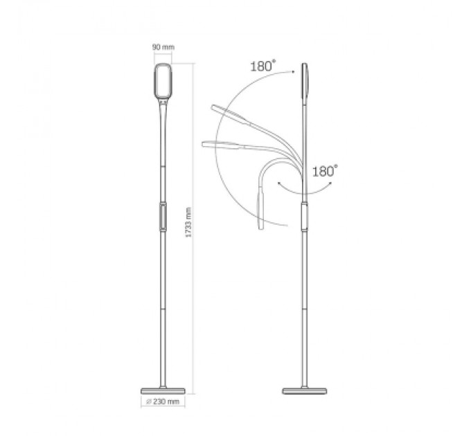 Videx Торшер Videx LED торшер підлоговий білий14W 3000-5500K 220V (VL-TF07W)