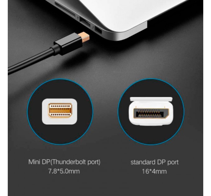 Ugreen Кабель мультимедійний miniDisplayPort M to DisplayPort M 1.5m MD105 black Ugreen (10477)