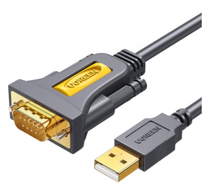 Ugreen Кабель для передачі даних USB to COM M 2.0m DB9 RS-232 CR104 black Ugreen (20222)