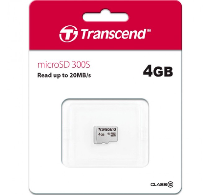 Transcend Карта пам'яті Transcend 4GB microSD class 10 (TS4GUSD300S)