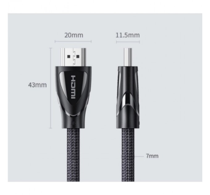 Ugreen Кабель мультимедійний HDMI M to HDMI M 2.0m braided HD140 black Ugreen (80403)