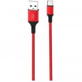 XO Дата кабель USB 2.0 AM to USB-C 1.0m braided NB143 red XO (6920680870691)