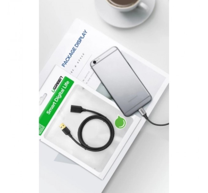 Ugreen Дата кабель USB 3.0 AM/AF 1.5m US129 black Ugreen (30126)