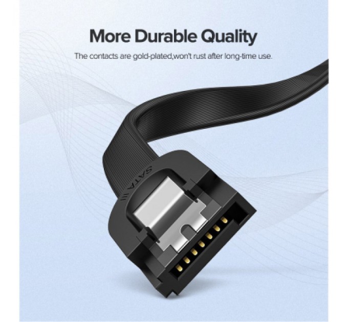 Ugreen Кабель для передачі даних SATA 3 Data Cable 0.5m 90° corner US217 Black Ugreen (30797)